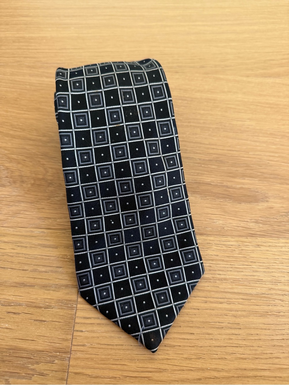 Donald J. Trump Black Geometric Men's Silk Tie